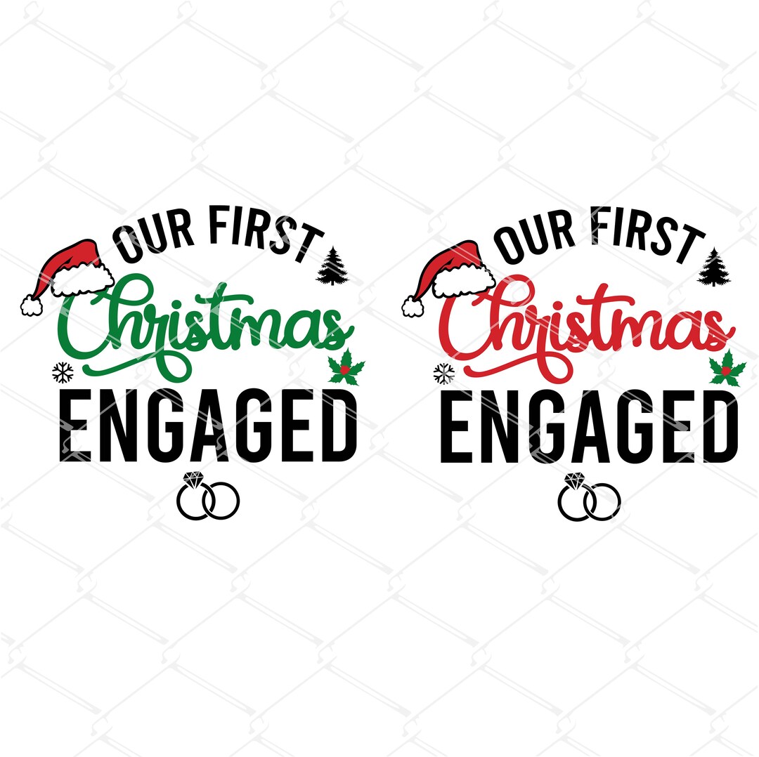 Our First Christmas Engaged Bundle SVG PNG, Christmas Couple Matching T