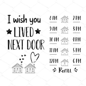 I Wish You Lived Next Door SVG, Water Tracker SVG, Onze lachen zijn Grenzeloze Svg, Beste Vriend Svg, Cricut, Cut Files, Silhouette Files