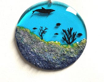 Christmas Ornament | Dolphin Christmas Ornament | Dolphin Ornament | Coral Reef Ornament | Fish Ornament | Ocean Ornament | Beach Christmas