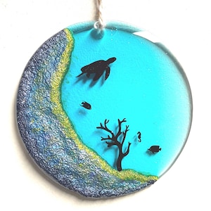 Christmas Ornament | Sea Turtle Ornament | Beach Christmas Ornament |  Turtle Gifts | Turtle Christmas Ornament  | Coastal Ornament | Reef