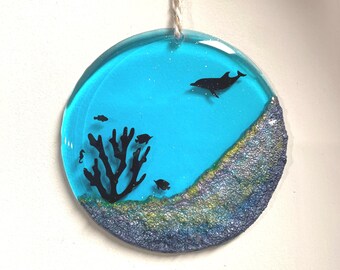 Christmas Ornament | Dolphin Christmas Ornament | Dolphin Ornament | Coral Reef Ornament | Fish Ornament | Ocean Ornament | Beach Christmas