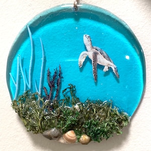 Sea Turtle Ornament | Beach Christmas Ornament |  Turtle Gifts | Turtle Christmas Ornament  | Coastal Ornament | Reef | Christmas Ornament
