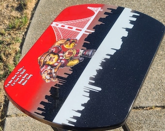 Custom epoxy dinner tray, tv tray, sports tray, tray table, foldable sport theme table