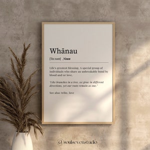 Whanau Neuseeland Maori Wandkunst. SOFORTIGER DIGITALER DOWNLOAD. Familie Bedeutung Digitaldruck