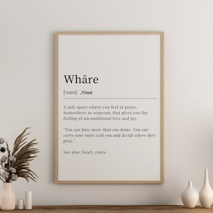 Whāre (Home) Definition Digitaldruck. Te Reo Maori Whāre Wandkunst.