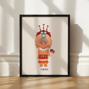 Samoan Boy in traditional dress Digital Artwork. Samoan boy. Samoan print. Instant digital download Samoan Art. Samoan nursery art.