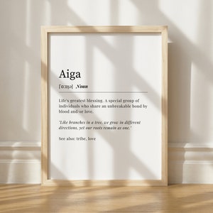 Samoan Aiga definition digital print. Samoan Family wall art. INSTANT DIGITAL DOWNLOAD