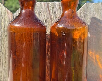 Vintage Glass Clorox Bottles Two 1950s