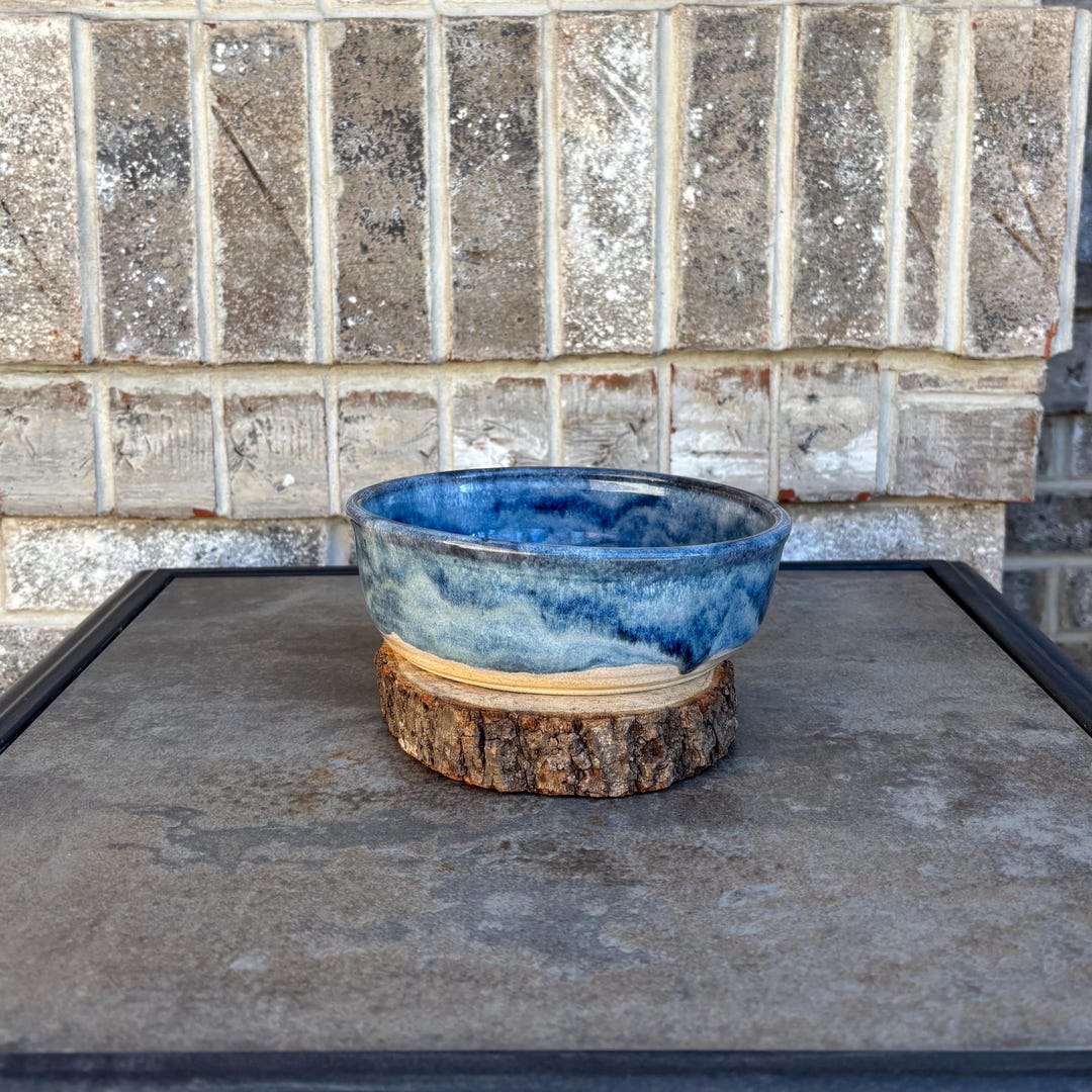 Light Blue Paw Print Dog Pet Bowl Handmade Pottery - Etsy