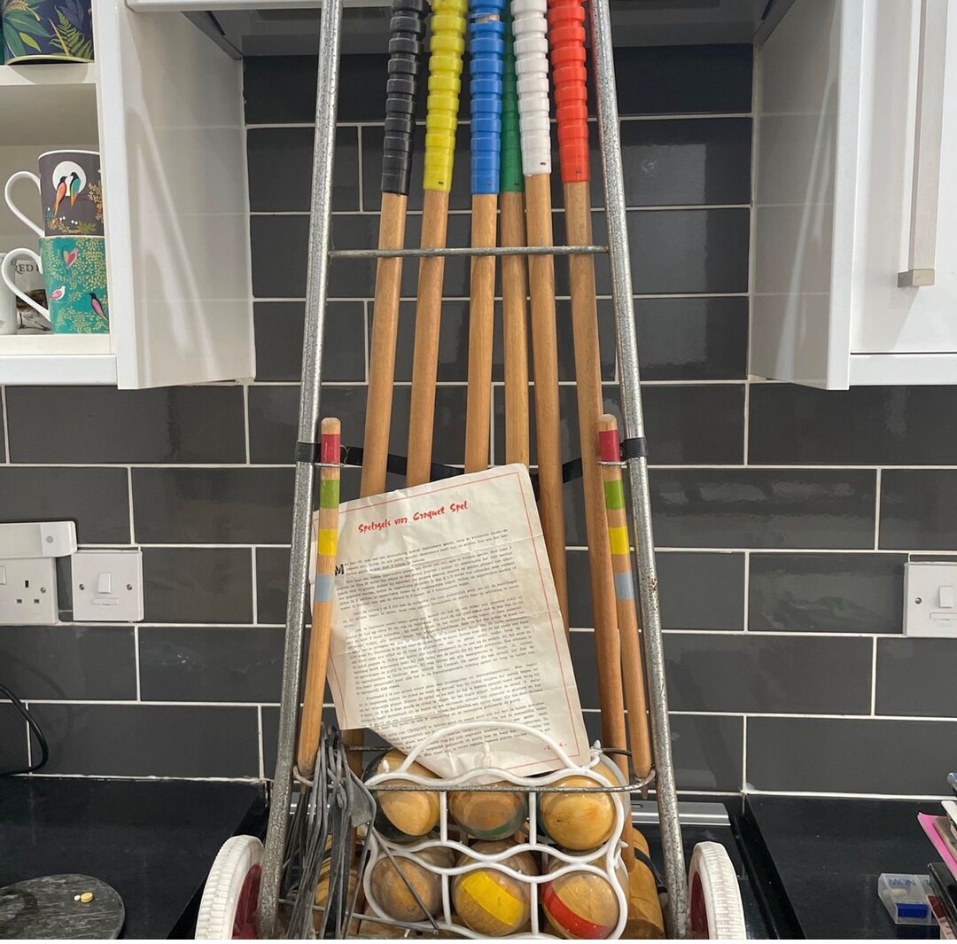 1960s French Croquet Set With Trolley & Original Etsy
