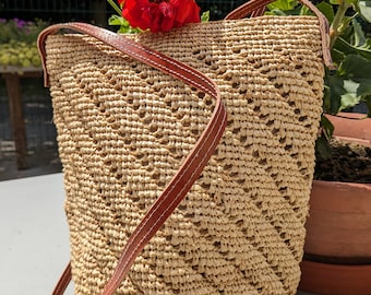 Raffia shoulder bag for summer, beach vacation bag, women's handbag, straw gift bag, raffia handbag, casual straw bag