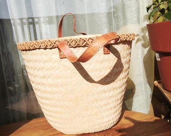 Beach basket, straw basket, beach bag, gift basket, shopping bag, summer basket, handcrafted bag, natural straw bag, lightweight bag