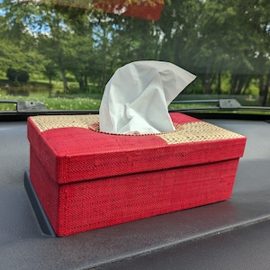 Tissue box cover, decorative tissue box, tissue box, gift idea, raffia tissue box cover, decorative box cover