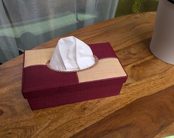 Raffia Tissue Box Cover – Natural Boho Decoration, Original Handmade Gift Idea, Decorative Tissue Box Cover