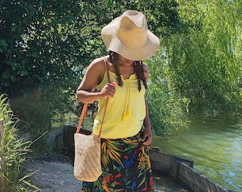 Shoulder bag, summer bag, beach bag, straw basket, raffia basket, raffia bag, crochet bag, crochet shoulder bag, women's handbag, bag