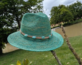 Straw hat, summer hat, raffia hat, crochet hat, party gift idea, Mother's Day gift, gift for him or her, handmade hat
