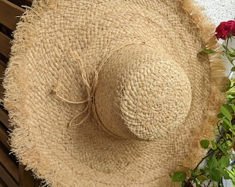 Women's raffia straw summer hats, travel hats for holidays, beach, gardening, sun hats as a gift for women, boho style home decor idea