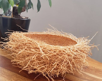 Handwoven vetiver root nest basket, decorative, naturally scented, home decor, unique gift idea, vetiver root perfumery, bundles