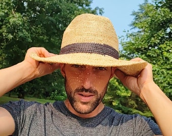 Sombreros de paja, sombreros de verano, sombreros de rafia, sombreros para regalar, sombrero de rafia de crochet, sombrero panamá unisex, sombrero de playa