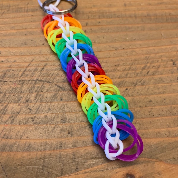 Rainbow Loom Keychain Etsy