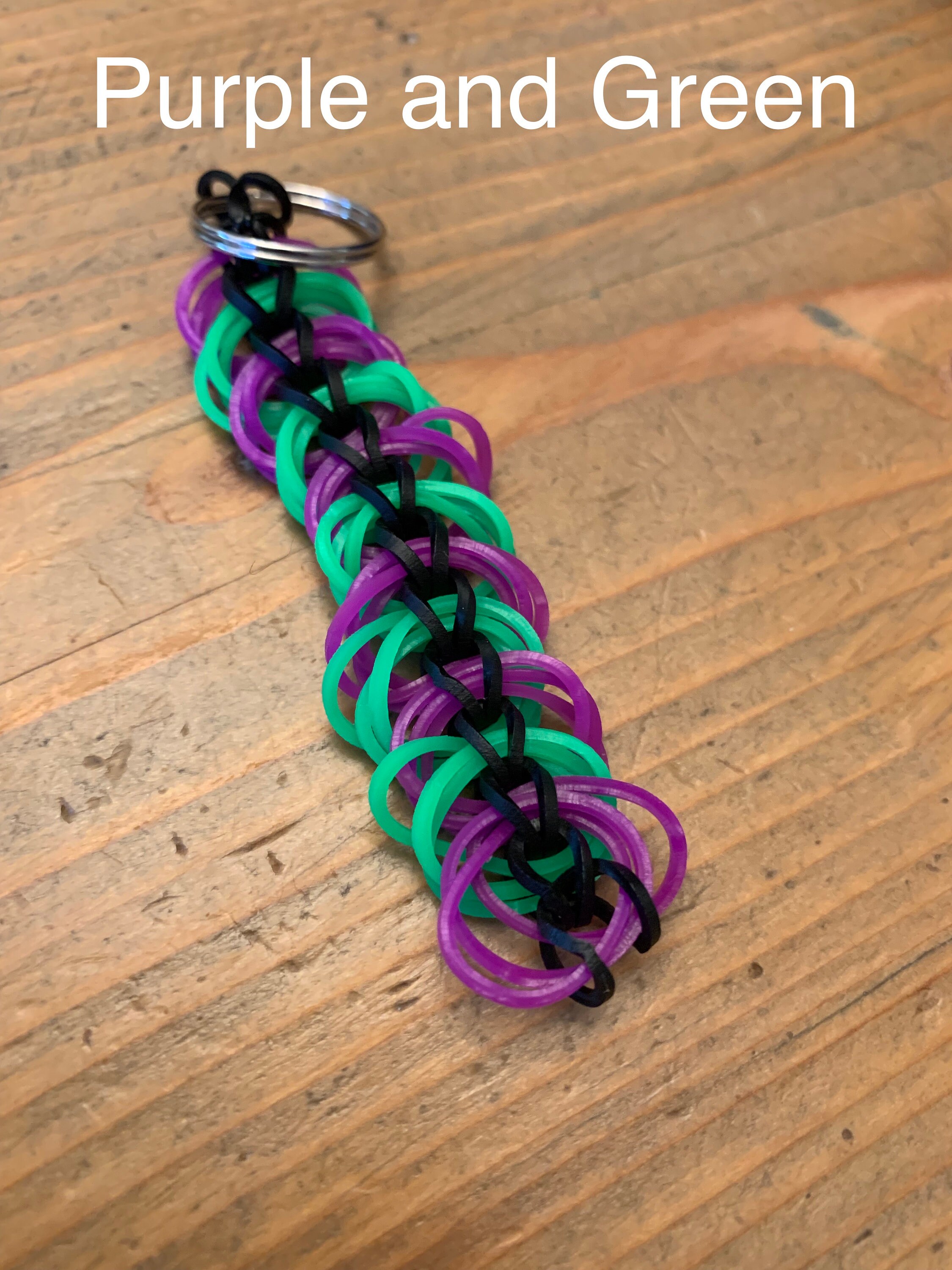 Rainbow Loom Keychain Pick a Color Etsy