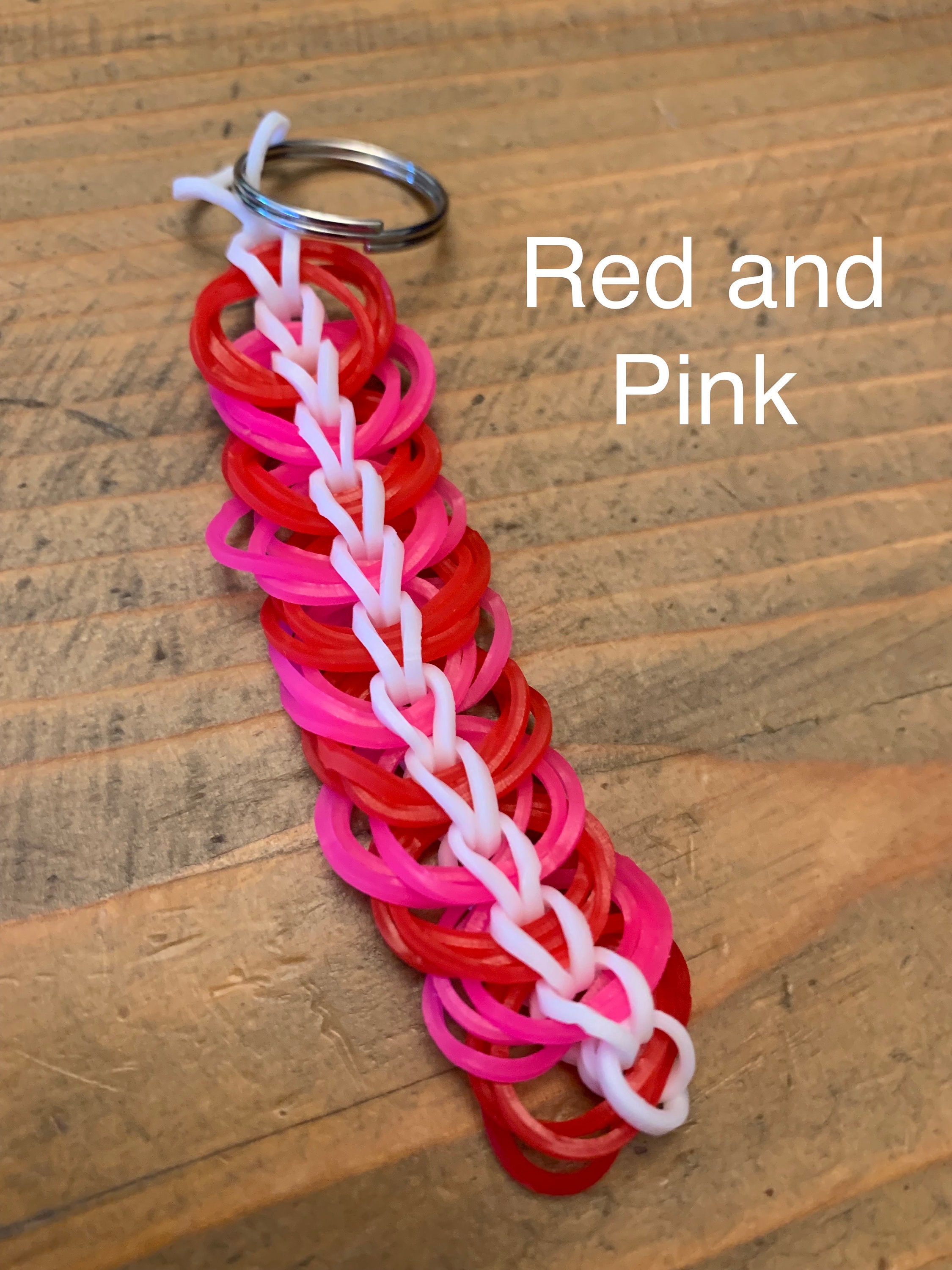 Rainbow Loom Keychain Pick a Color Etsy
