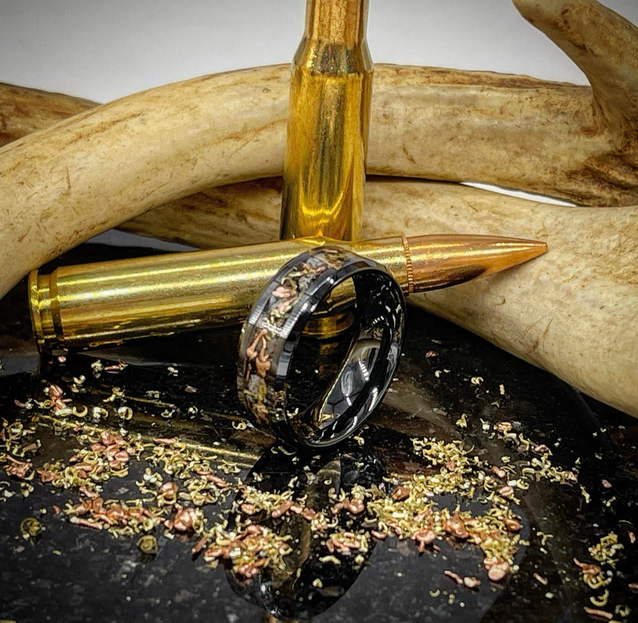Hunting Rings The Hunter Ring, Unique Mens Engagement Ring, Hunting Gift, Deer Antler ...
