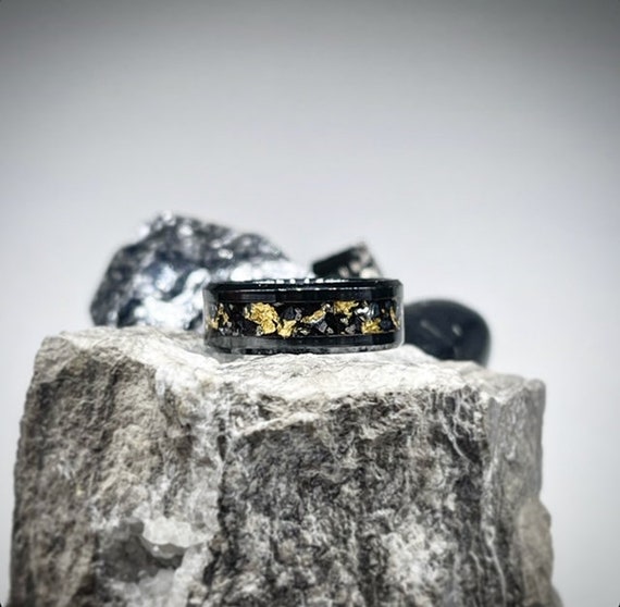 Shungite Ring Hematite Ring Black Tourmaline Ring Mens Engagement Band Mens Ring Handmade Unique Ring EMF Protection Healing Etsy UK