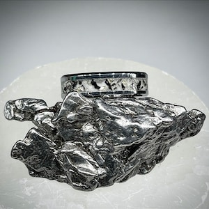 Moonstone Glow Ring - Meteorite & Glow-in-the-Dark Jewelry - Engagement or Statement Gift - Free Engraving