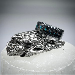 Schwarzer Sand (Vulkanasche) Ring, Einzigartige Verlobung, Vulkan Schmuck, Wikinger Schmuck, Vulkan Asche, Island Schmuck, Esche Schmuck, CS Bild 4