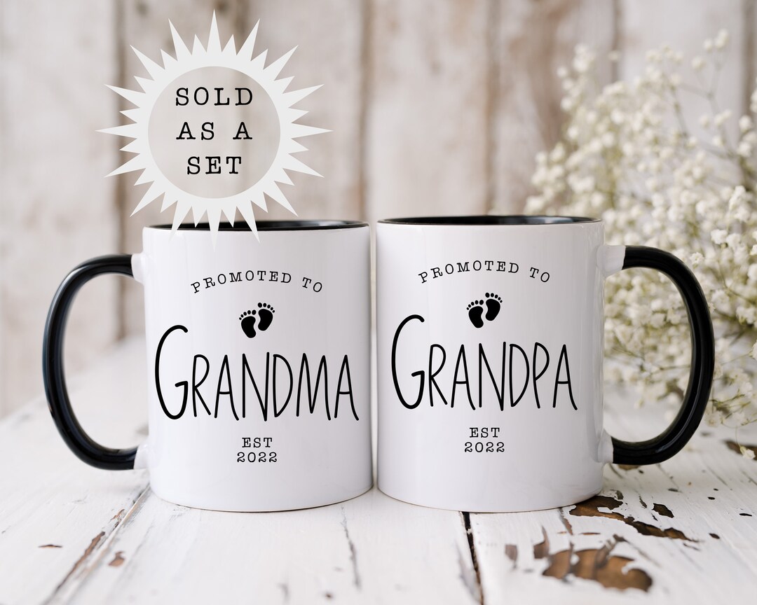 New Grandparents Mug Set, Grandparent Pregnancy Announcement