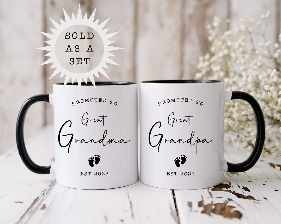 Great Grandma Great Grandpa Mug Set 3,pregnancy Announcement,baby