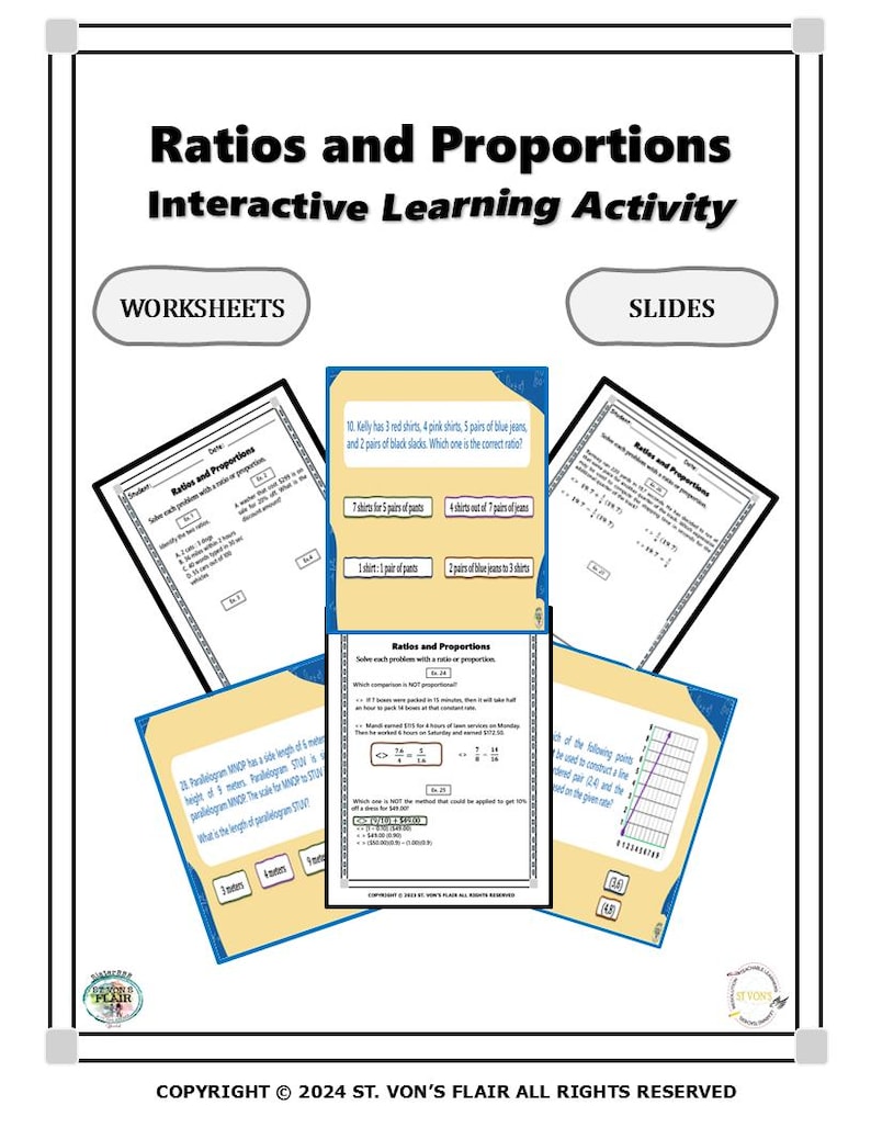 Ratios and Proportions Worksheet: Interactive Test Prep (digital) - Etsy
