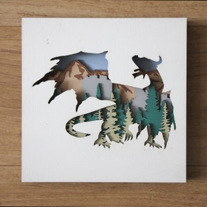 Dragon wall tile | laser cut layered