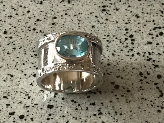 Ring mit blauen Stein 925 Silber Silberschmuck al… - image 1