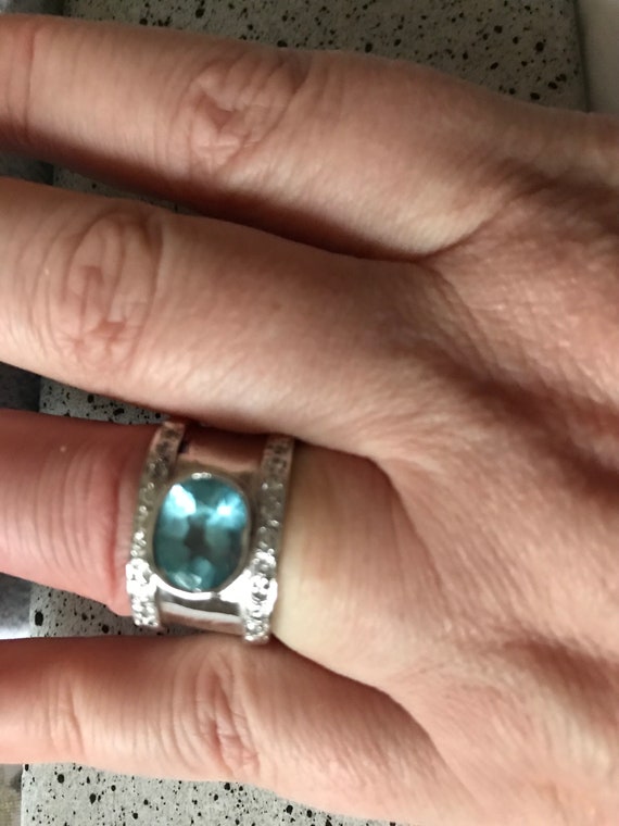 Ring mit blauen Stein 925 Silber Silberschmuck al… - image 5