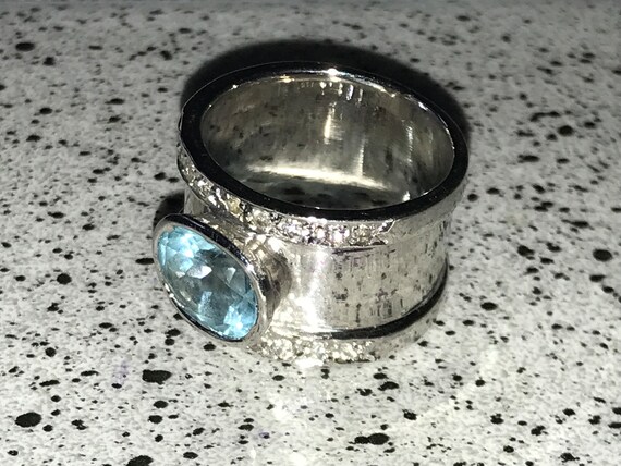 Ring mit blauen Stein 925 Silber Silberschmuck al… - image 2