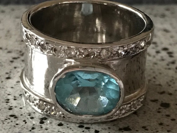 Ring mit blauen Stein 925 Silber Silberschmuck al… - image 4