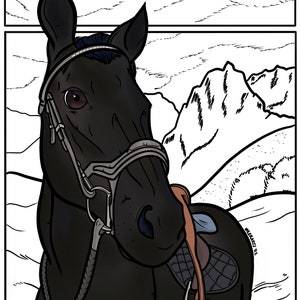 Horse Coloring Page - Just download and print! Stallion Bronco Pony