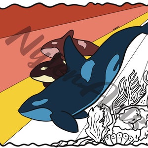 Orca Whale Coloring (Colouring) Sheet (Page) - Just download and print!