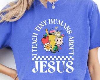 T-shirt d'enseignant chrétien : j'enseigne Jésus à de petits humains