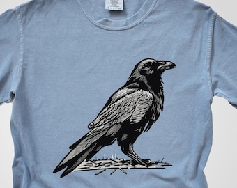 Raven Graphic T-Shirt, Bird Lover Gift