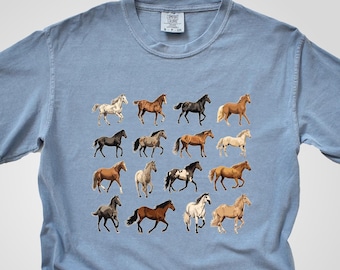 Horse Breeds Graphic Tee - Comfort Colors Farm Shirt