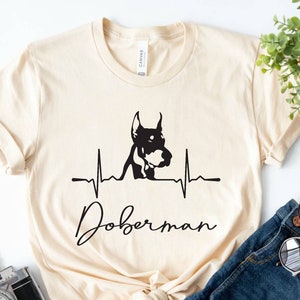 Doberman Heartbeat Shirt, Dog Shirt