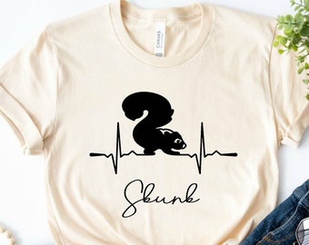 Skunk Heartbeat Shirt, Skunk Shirt