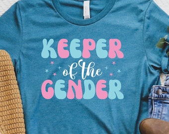 Baby Shower Shirt Keeper Of The Gender Shirt He or She Shirt Baby Announcement Shirt