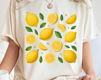 Lemon Cottagecore Shirt: Botanical Summer Tee