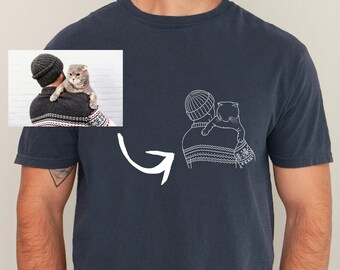 Custom Photo Cat Dad Shirt Personalized Pat Parent Shirt Cat Owner Gift Cat Lover Shirt Cat Picture Shirt