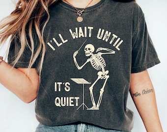 Chemise drôle de professeur de musique : chef d'orchestre squelette, t-shirt de directeur d'orchestre