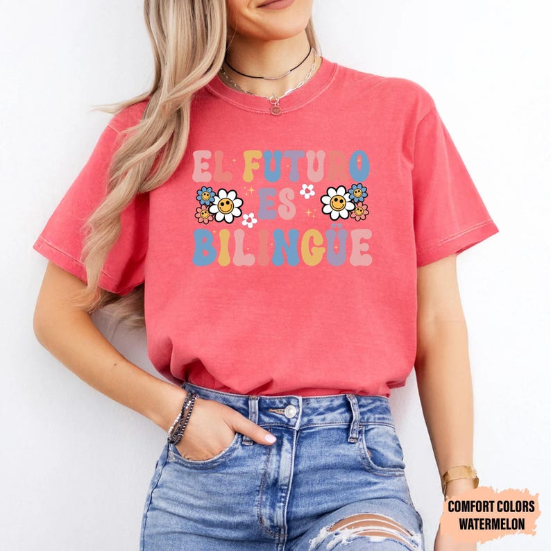 Dual Language Teacher Shirt El Futuro Es Bilingüe Shirt Gift For Spanish Teacher Maestra Shirt image 7